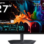 GIGABYTE MO27Q3 27” OLED QHD Gaming Monitor - 2560 x 1440, 360Hz, 0.03ms, 250 cd/m², G-Sync Compatible, FreeSync Premium Pro, Display HDR True Black 400, HDMI 2.1, Displayport 1.4