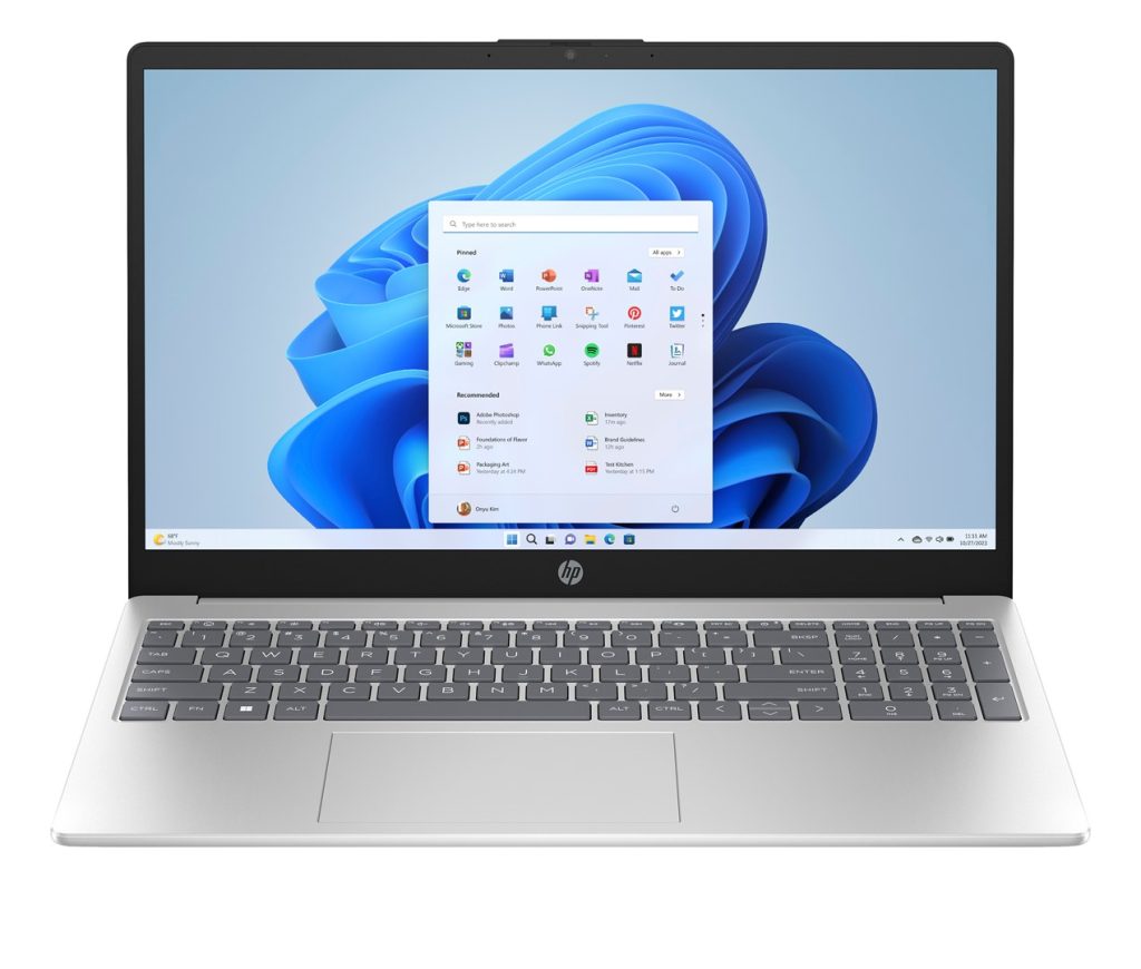 HP 15-fd1063nw Intel Core Ultra 7 155H Laptop 39.6 cm (15.6") Full HD Display 24 GB DDR5 SDRAM 512 GB SSD Wi-Fi 6 (802.11ax) Windows 11 Home AI PC Silver